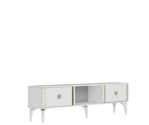 TV laud Doruk - White, Gold