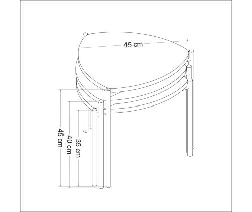 Mööblikomplekt lauad Lenny - Walnut