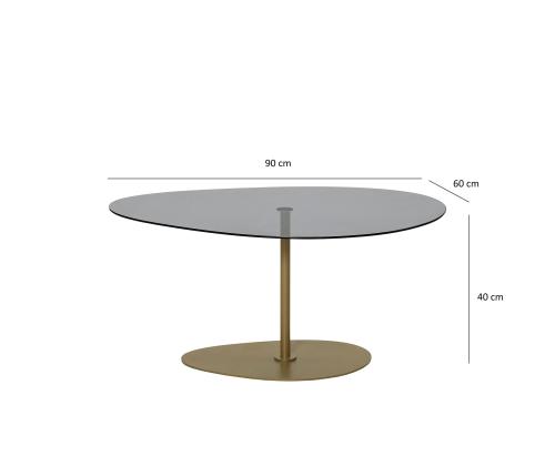 Kohvilaud Porto - Dark Grey, Gold