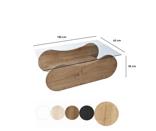 Kohvilaud Brise - Sapphire Oak, Transparent