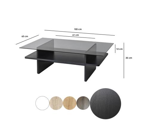 Kohvilaud Saga Rectangle - Black, Fume