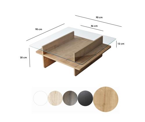 Kohvilaud Saga Square - Sapphire, Transparent