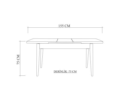 Mööblikomplekt lauad Santiago 1070 - Atlantic Pine, Green