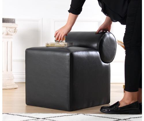 Rohin Deri Puf - Black