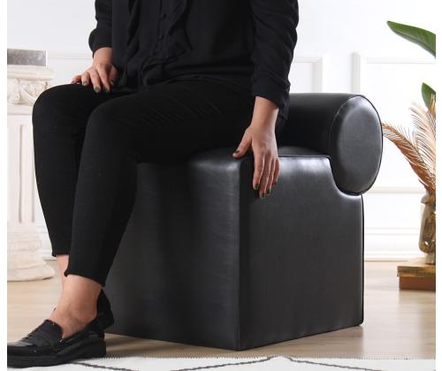 Rohin Deri Puf - Black