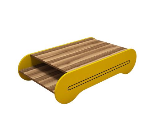 Kohvilaud Cool - Walnut, Yellow