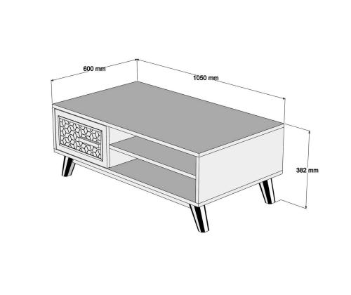 Kohvilaud Ayla - Walnut, Cream