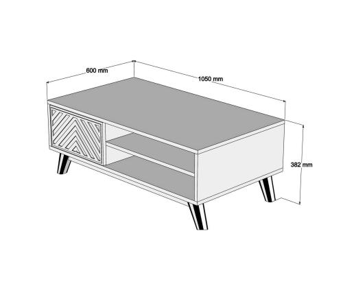 Kohvilaud Inci - Walnut, White