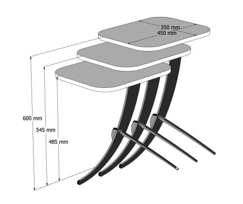 Mööblikomplekt lauad Pion - White