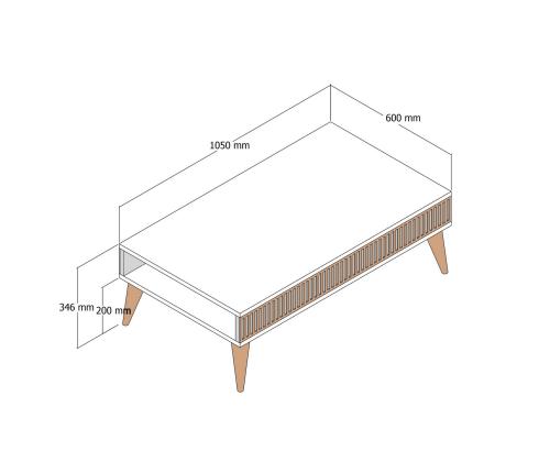 Kohvilaud Milan - Walnut, White