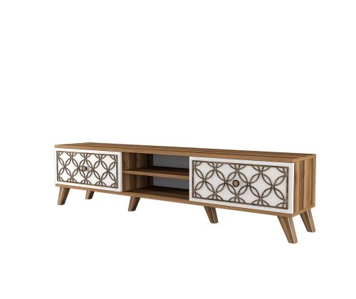 TV laud Class - Walnut, White