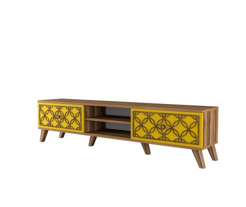TV laud Class - Walnut, Yellow