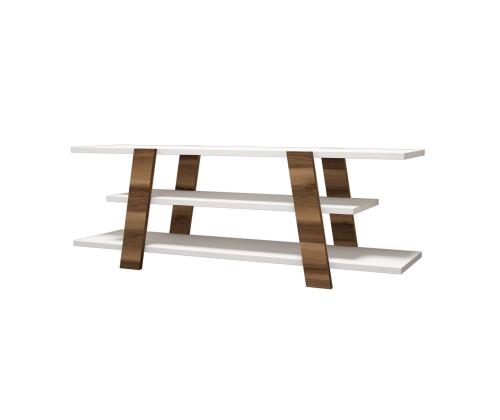 TV laud Flower - Walnut, White