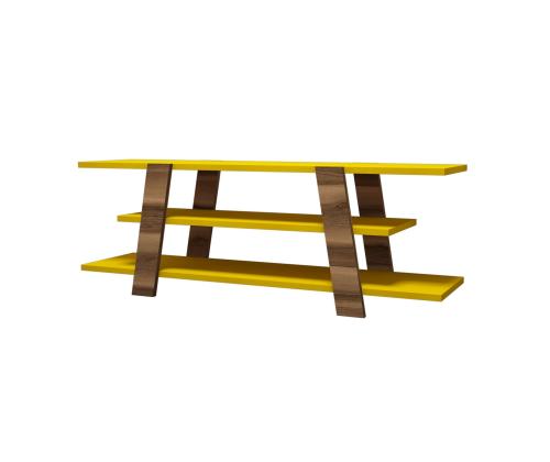 TV laud Flower - Walnut, Yellow