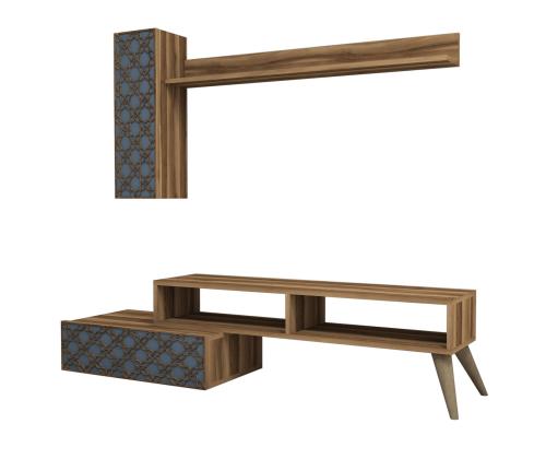 TV laud Planet - Walnut, Chalcedony