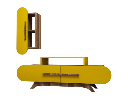 TV laud Rose S - Walnut, Yellow