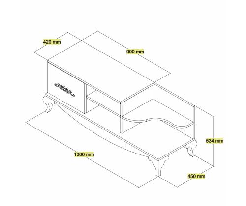 TV laud Sultan - Walnut, White