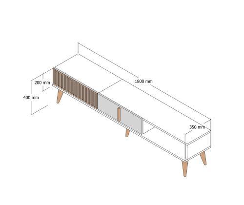 TV laud Milan Alt - Walnut, White