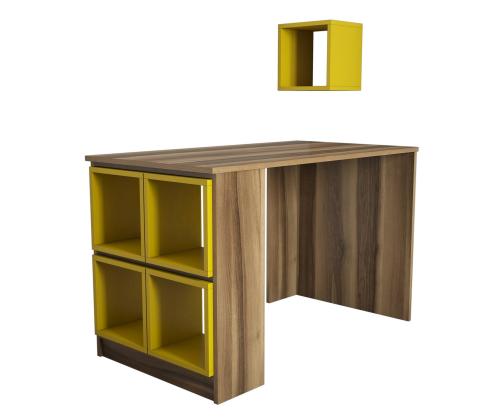 Box - Walnut, Yellow