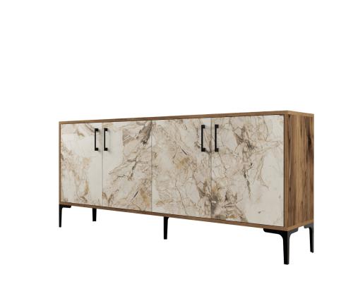 Kiev - Walnut, White Marble