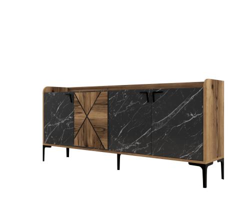 Venedik - Walnut, Black Marble