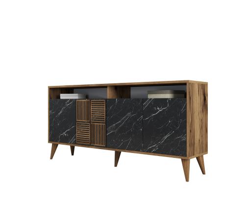 Milan 160 - Walnut, Black Marble