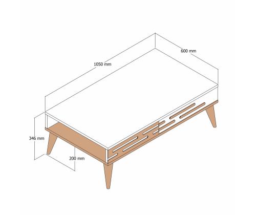 Kohvilaud Valensiya - Walnut, White, Marble