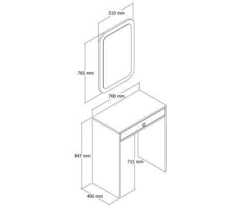 Laud Lizbon Mirror - Walnut, White, Marble