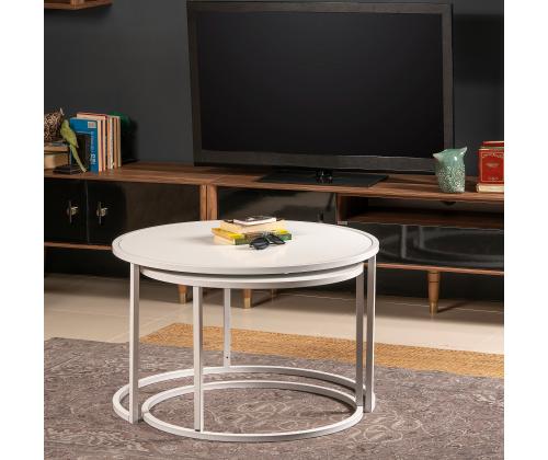 Mööblikomplekt lauad Tambur - White