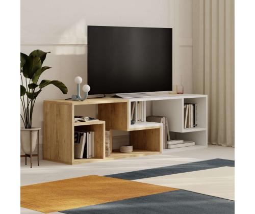 TV laud Glis - Sapphire Oak, White