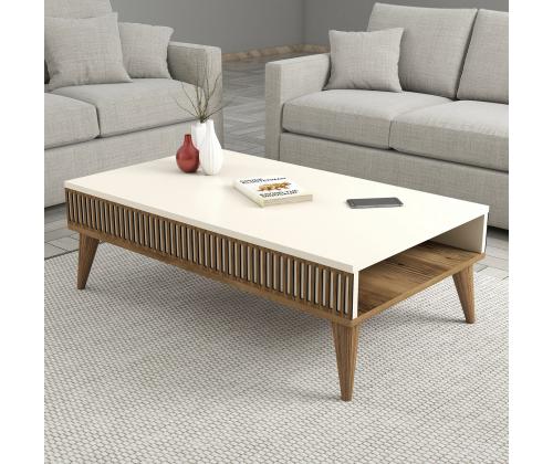 Kohvilaud Milan - Walnut, Cream