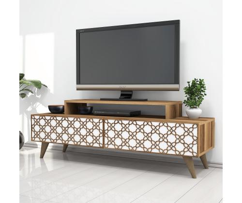 TV laud City - Walnut, White