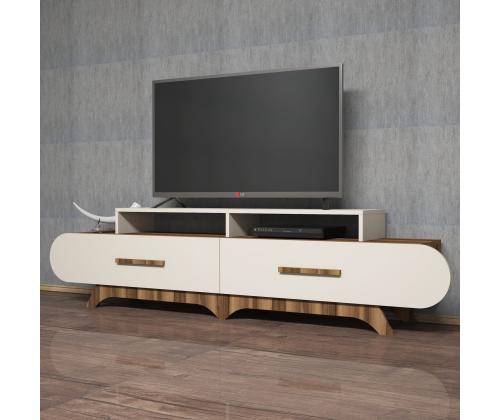 TV laud Flora - Walnut, Cream