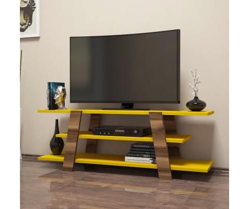 TV laud Flower - Walnut, Yellow
