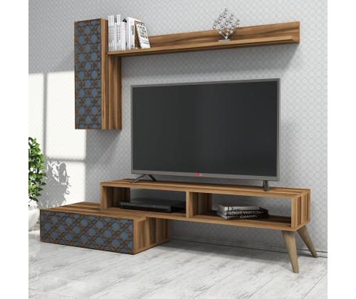 TV laud Planet - Walnut, Chalcedony