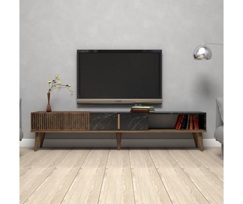 TV laud Milan - Walnut, Black