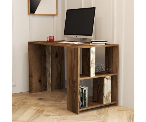 Lima - Walnut, White Marble