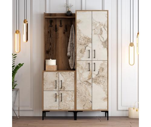 Berlin BA - Walnut, White Marble