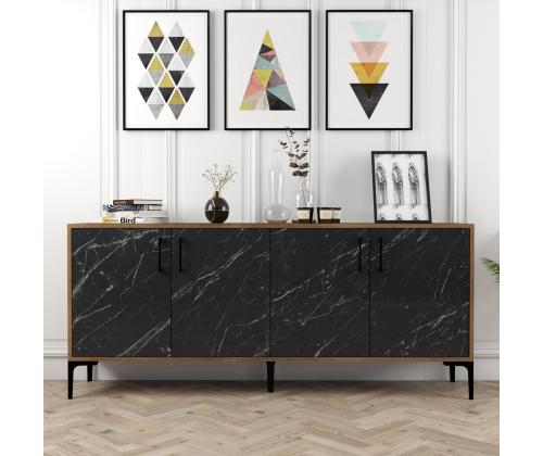 Kiev - Walnut, Black Marble