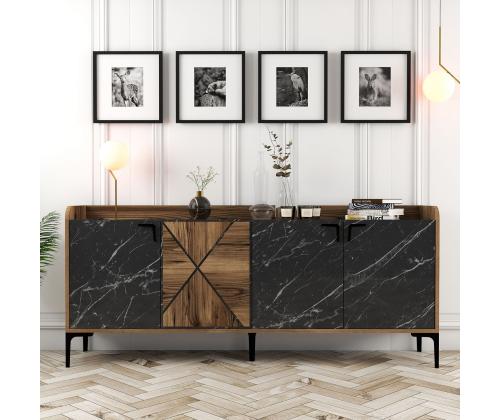 Venedik - Walnut, Black Marble