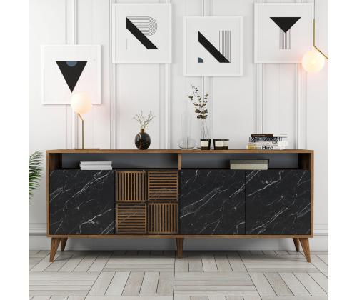Milan - Walnut, Black Marble