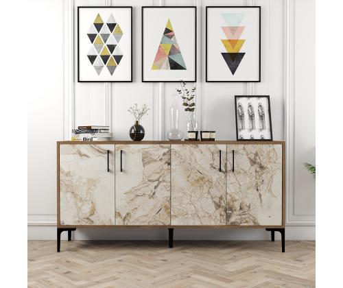 Kiev 160 - Walnut, White Marble