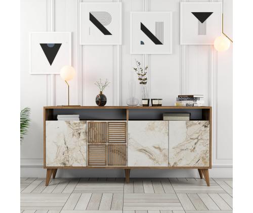 Milan 160 - Walnut, White Marble