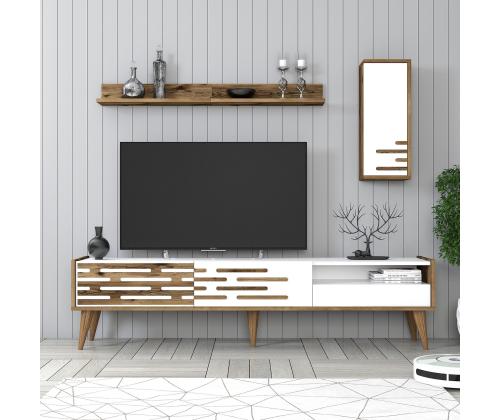 TV laud Valensiya - Walnut, White