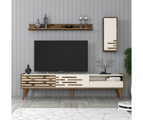 TV laud Valensiya - Walnut, Cream