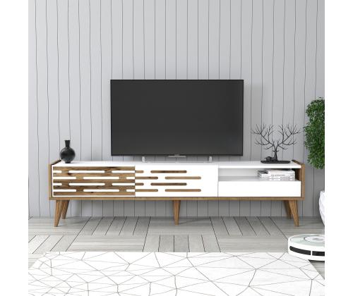 TV laud Valensiya - Walnut, White