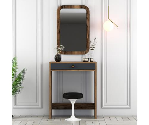 Laud Lizbon Mirror - Walnut, Anthracite
