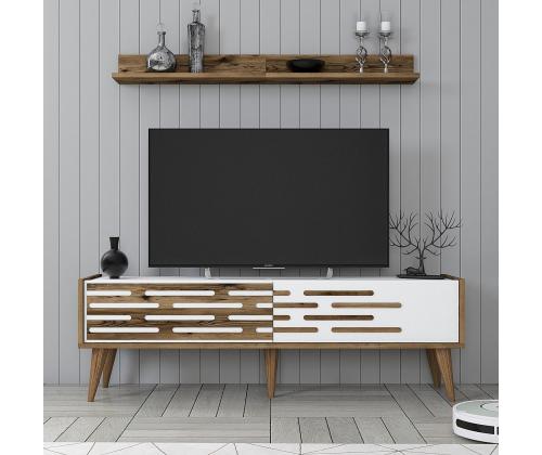 TV laud Valensiya 140 - Walnut, White