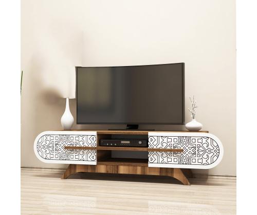 TV laud Defne - Walnut White