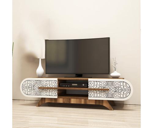 TV laud Defne - Walnut Cream